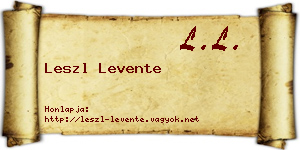 Leszl Levente névjegykártya